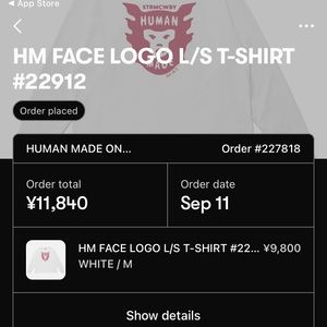 HUMAN MADE FACE LOGO /M/ LONG SLEEVE WHITE